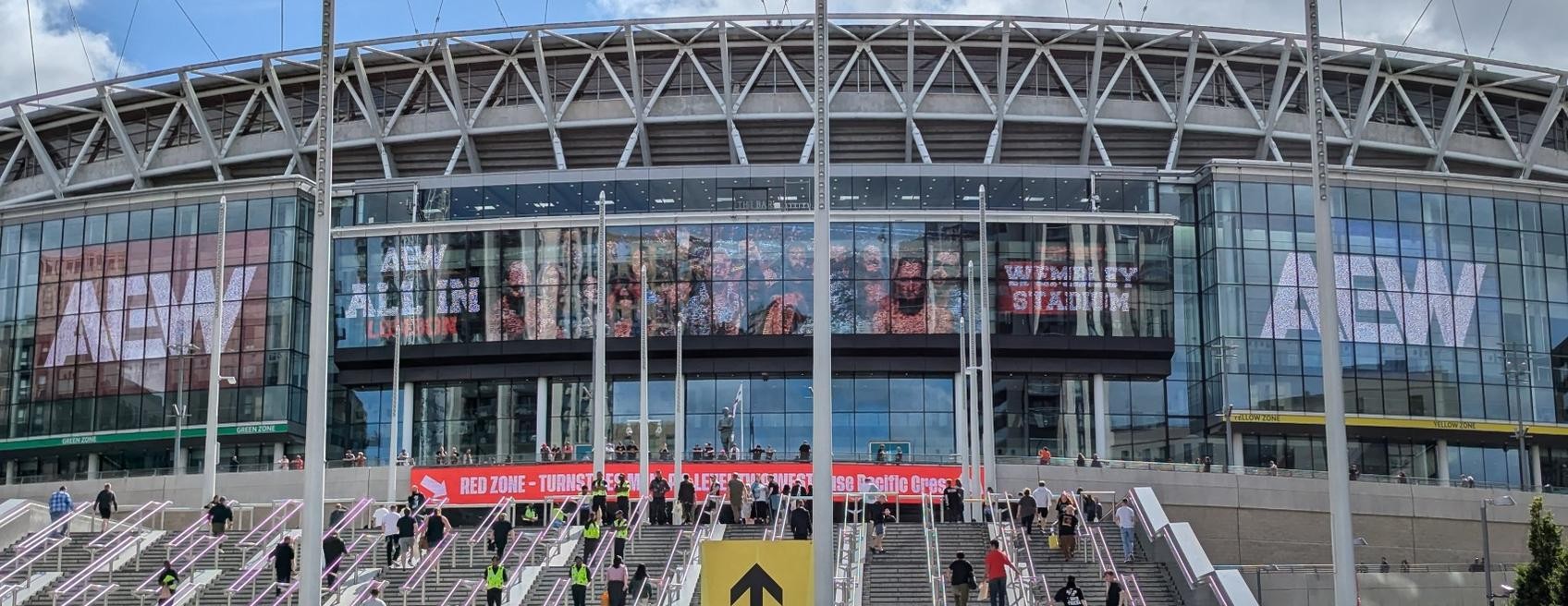 Wembley Stadium entrance on the day of All In: London (2024)