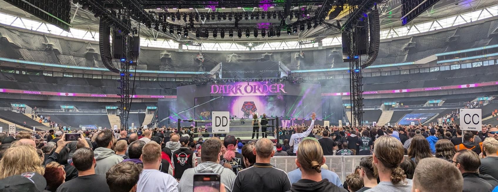 The Dark Order (Evil Uno, John Silver, and Alex Reynolds) made it to Wembley