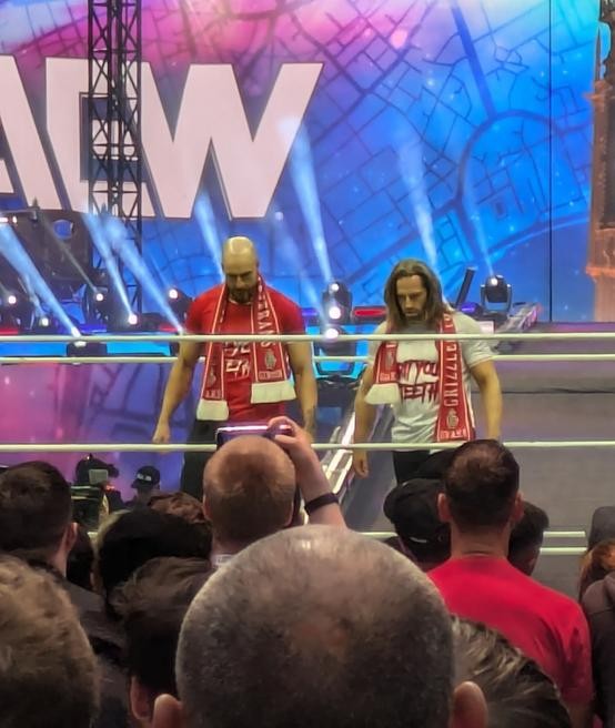The Grizzled Young Veterans (James Drake & Zack Gibson) make their presence felt after the match