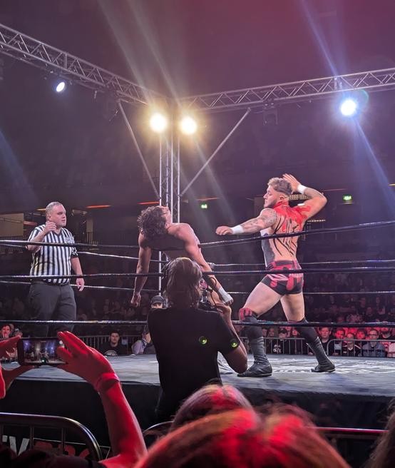Ricky Knight Jr. with a chop to the chest of Zozaya